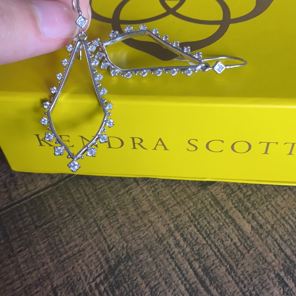 Kendra Scott Silver Crystal Drop Earrings